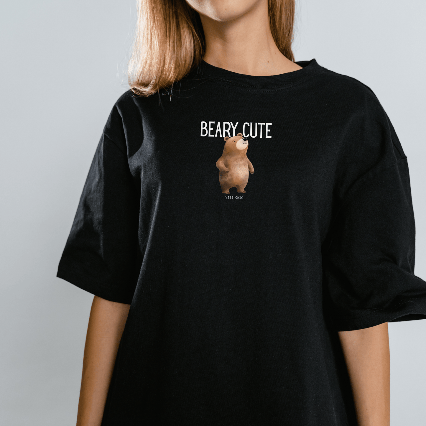 Beary Cute - Drop Shoulder Tee Shirt - Vibe Chic Official - Tee Shirt