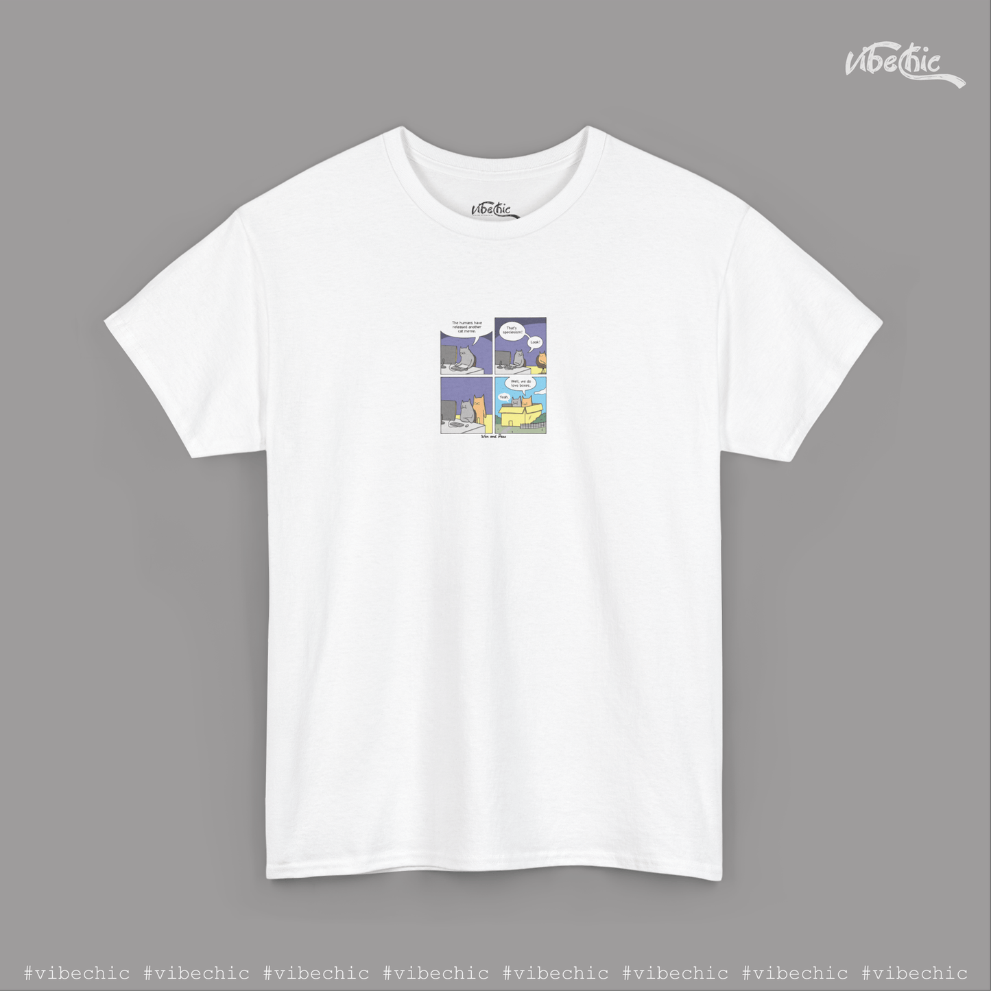 Cat Box - Graphic Cotton T-Shirt - Vibe Chic Official - Tee Shirt