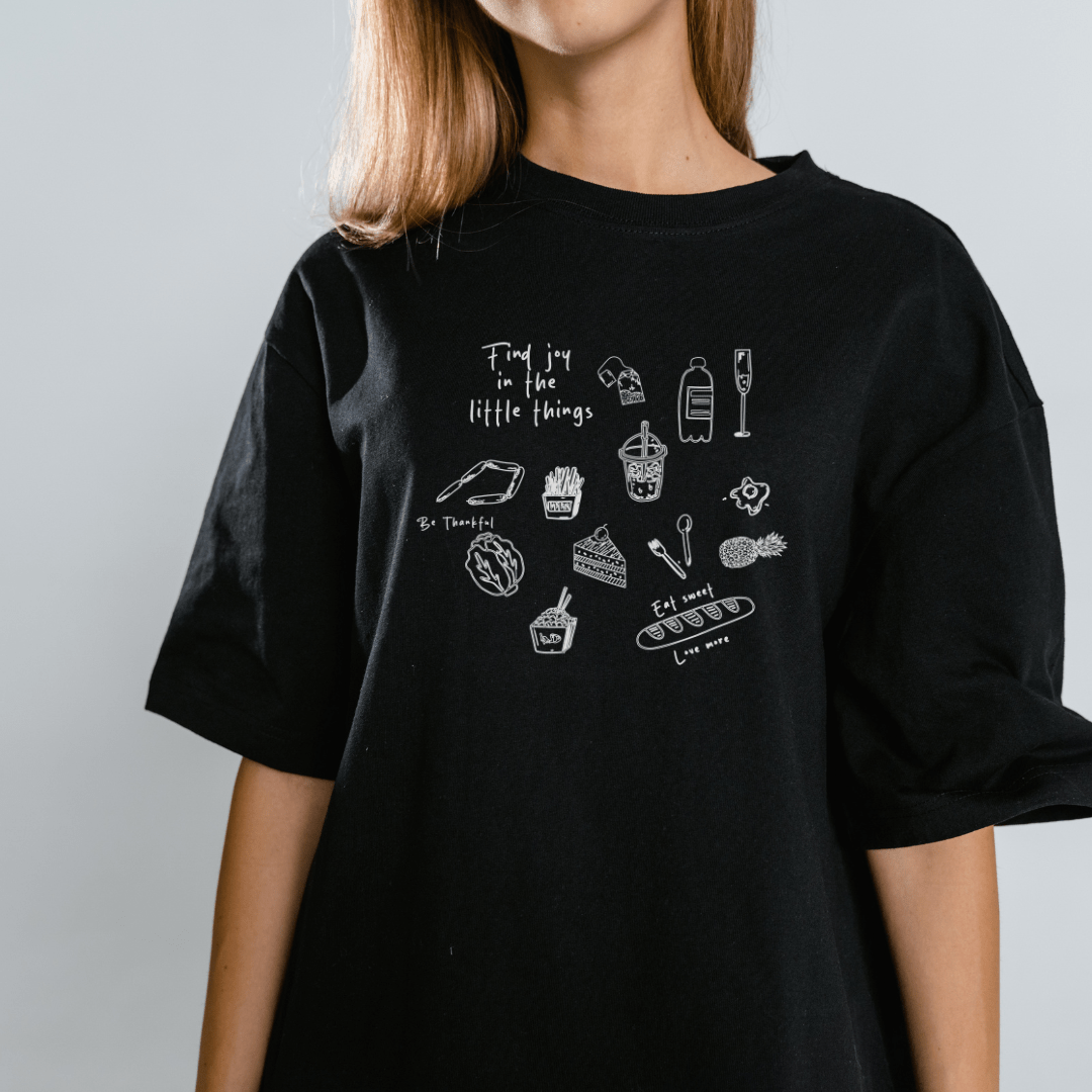 Drop Shoulder Find Joy in Little Things – Unisex Cotton Tee - Vibe Chic Official - Tee Shirt