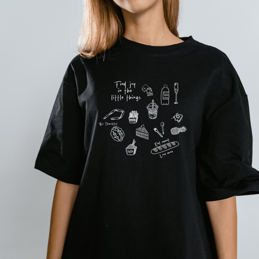 Drop Shoulder Find Joy in Little Things – Unisex Cotton Tee - Vibe Chic Official - Tee Shirt